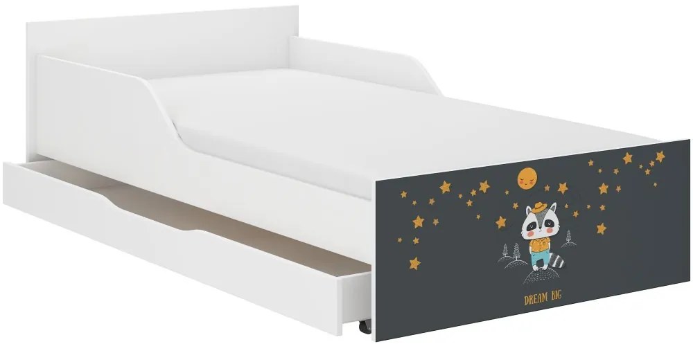 Tmavšia detská posteľ s nočnou oblohou 180 x 90 cm