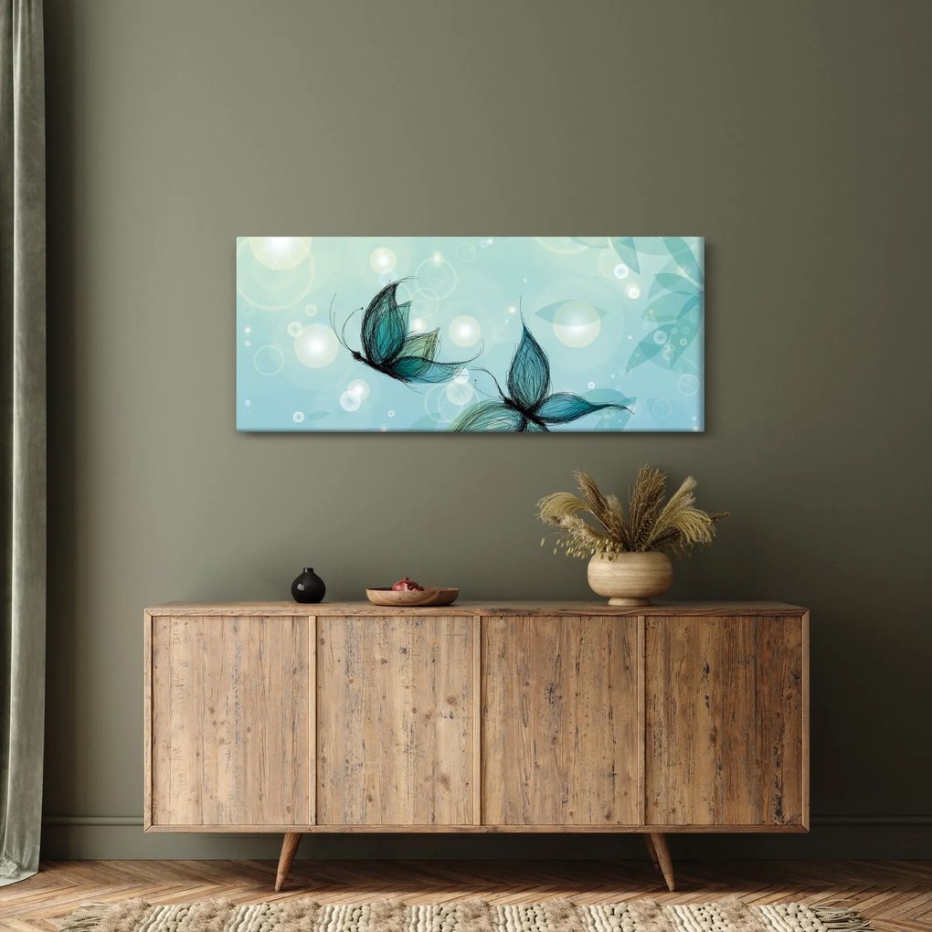 Obraz - Modré motýliky (120x50 cm)