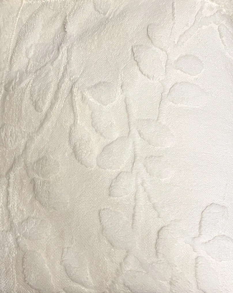Deka Flower luxury baranková z mikroplyšu biela 150x200cm