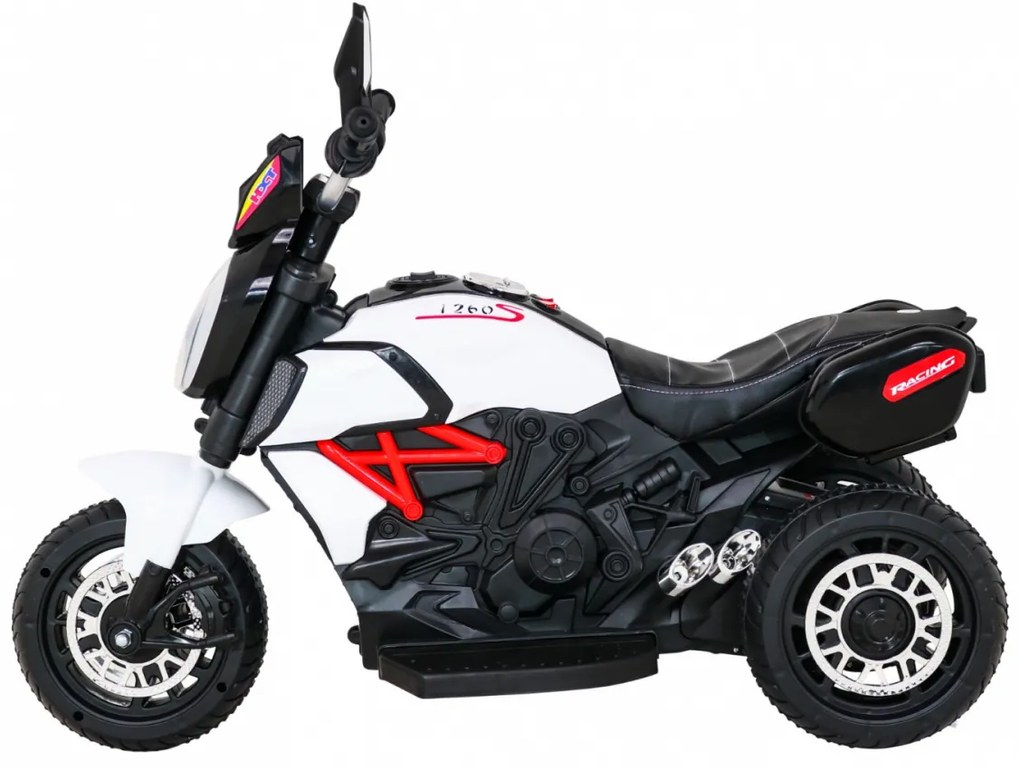 Motorka na batérie pre deti FAST TOURIST - biela