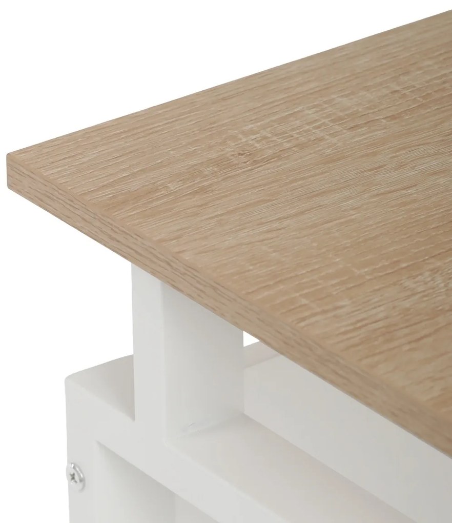 Kancelársky stôl 3218 SON, biely a dub Sonoma