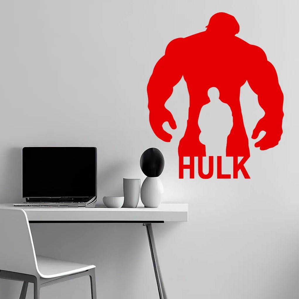 Veselá Stena Samolepka Hulk silueta Farba: bílá, Veľkosť: 60 x 73 cm