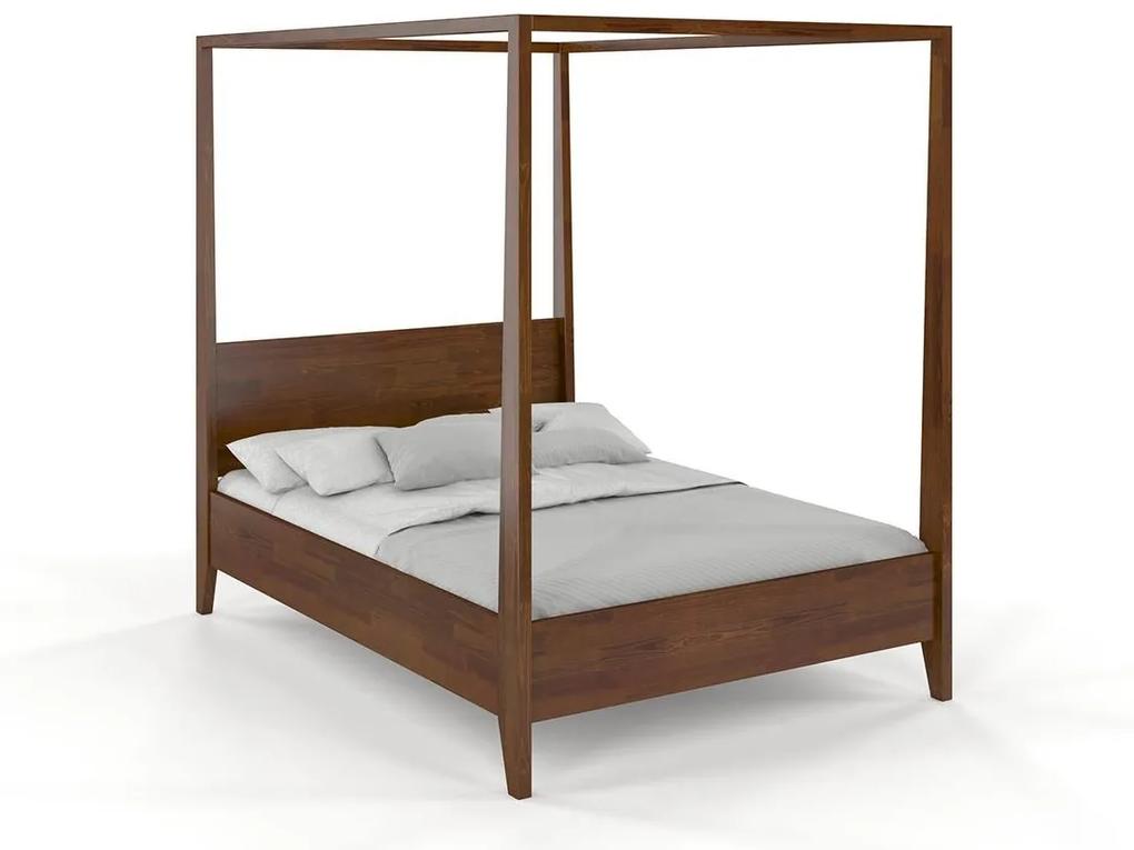 drevko Masívna posteľ s baldachýnom Canopy borovica - orech Rozmer postele: 120 x 200 cm