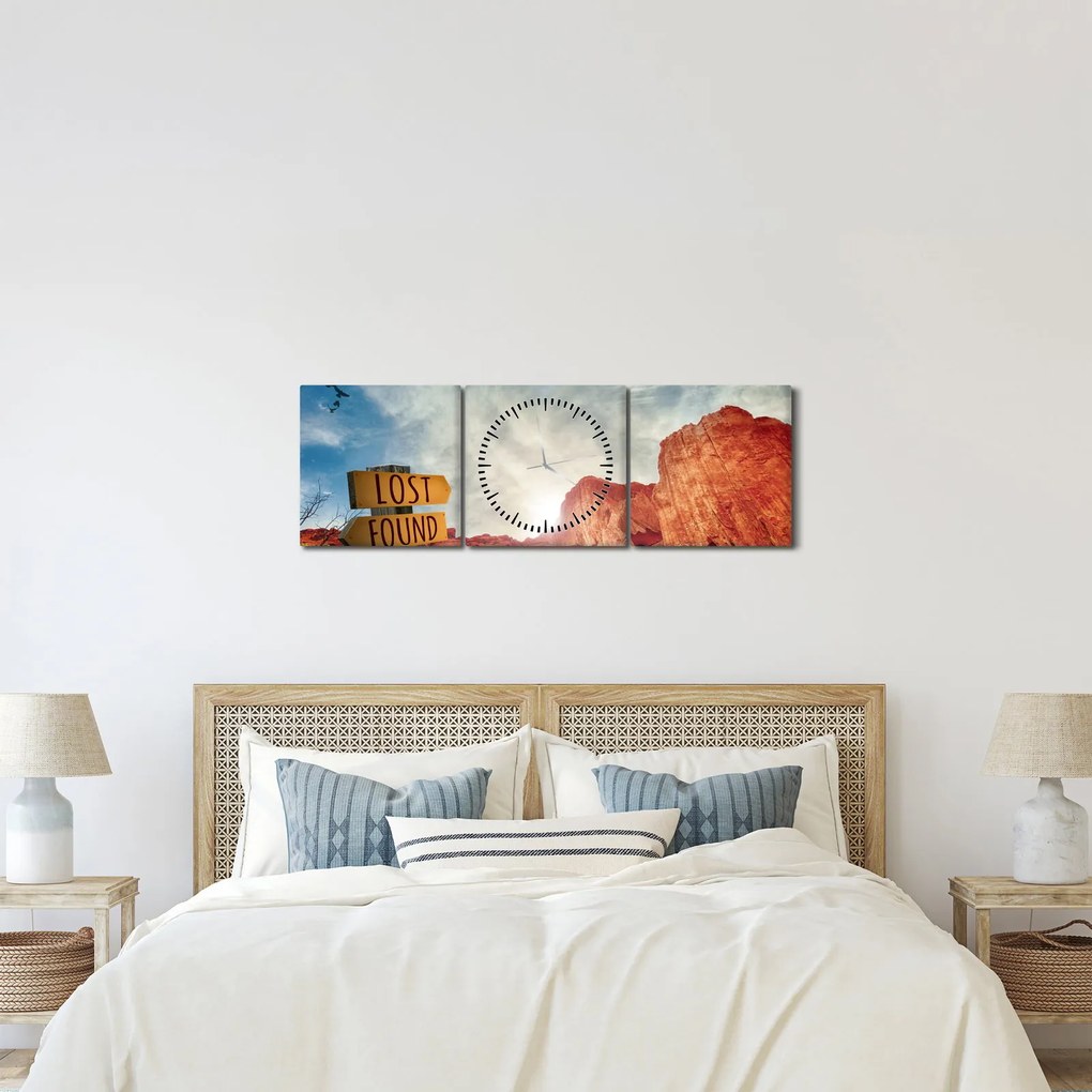 Obraz ukazovateľa s nápisom (s hodinami) (90x30 cm)