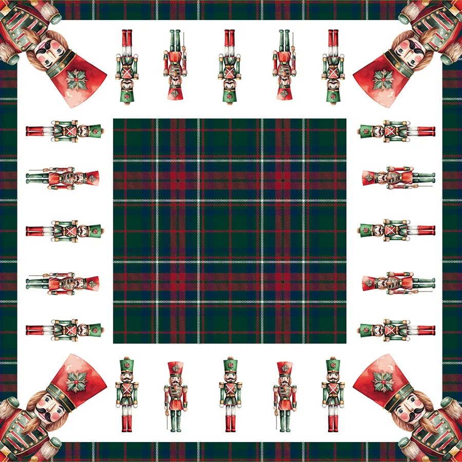 Vianočný obrus Luskáčik Karo 79x79 cm | INTERMEDIC SK