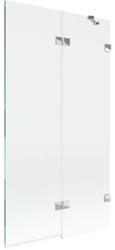 Mexen Lunar, 2-krídlová vaňová zástena pravá 100 x 150 cm, číre sklo, chrómová, 897-100-100-01-00-P