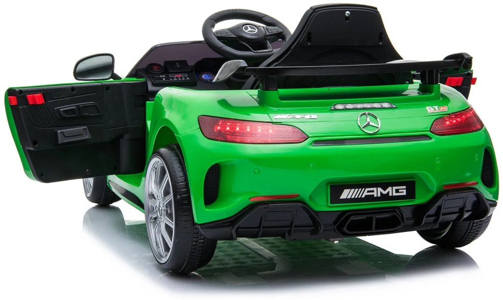 Detské elektrické autíčko na diaľkové ovládanie BestBerg BBCC-10G - Mercedes-Benz AMG GT R / od 3 rokov / nosnosť 25 kg / zelené
