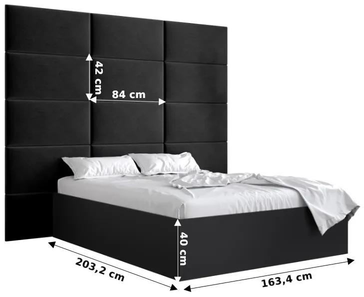 Manželská posteľ s čalúneným čelom 160 cm Brittany 1 (biela matná + čierna) (s roštom). Vlastná spoľahlivá doprava až k Vám domov. 1045885
