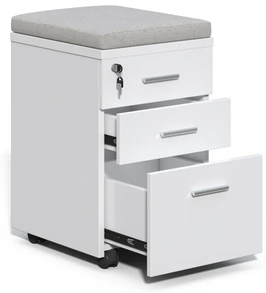 Pojazdný kancelársky kontajner Houseland Prime Soft 01 biely/sivý