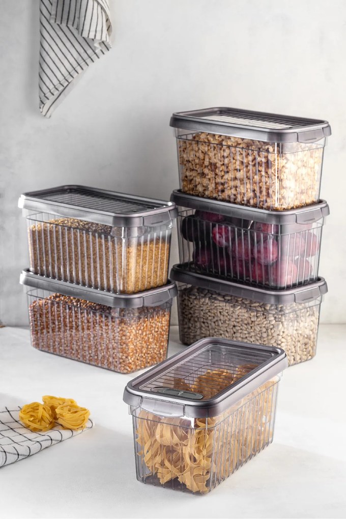 Sada 3 ks potravinových boxů BONNIE antracitová