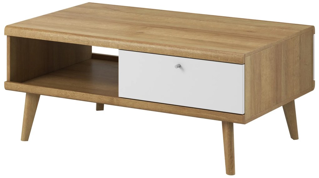 Konferenčný stolík Primo 107 cm dub Riviéra/biely