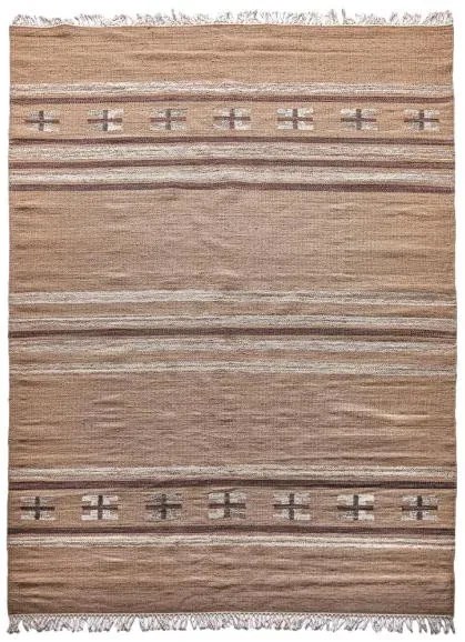 Diamond Carpets India, Ručne viazaný kusový koberec Ginger DESP P83 Brown Cream, 140x200, hnedá, chodba / predsieň