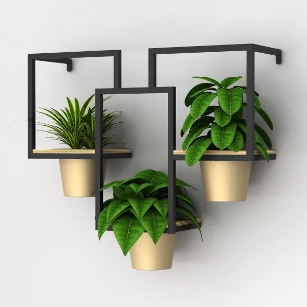 Nástenný kvetináč 46x53 cm zlatá