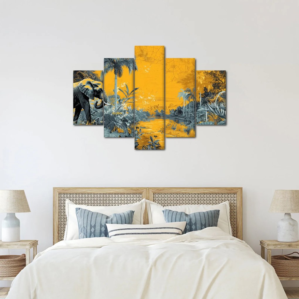 Obraz - Slon v prírode (150x105 cm)