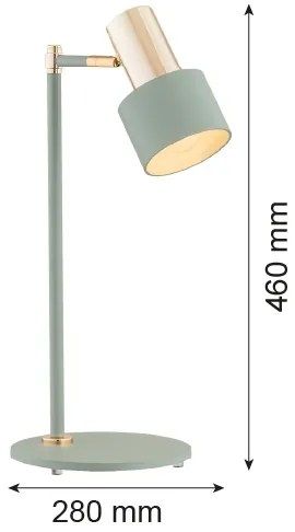 Argon 4276 - Stolná lampa DORIA 1xE27/15W/230V zelená/mosadz