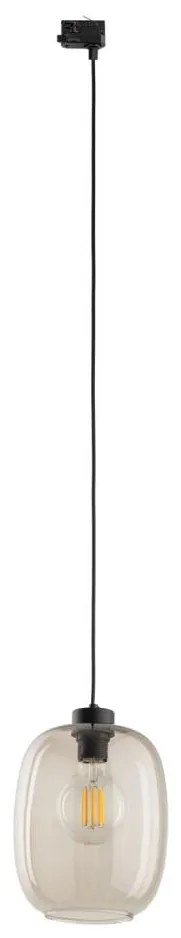 Luster na lanku do 3-fáz. lišto. systému ELIO 1xE27/15W/230V čierna/dymová béžová