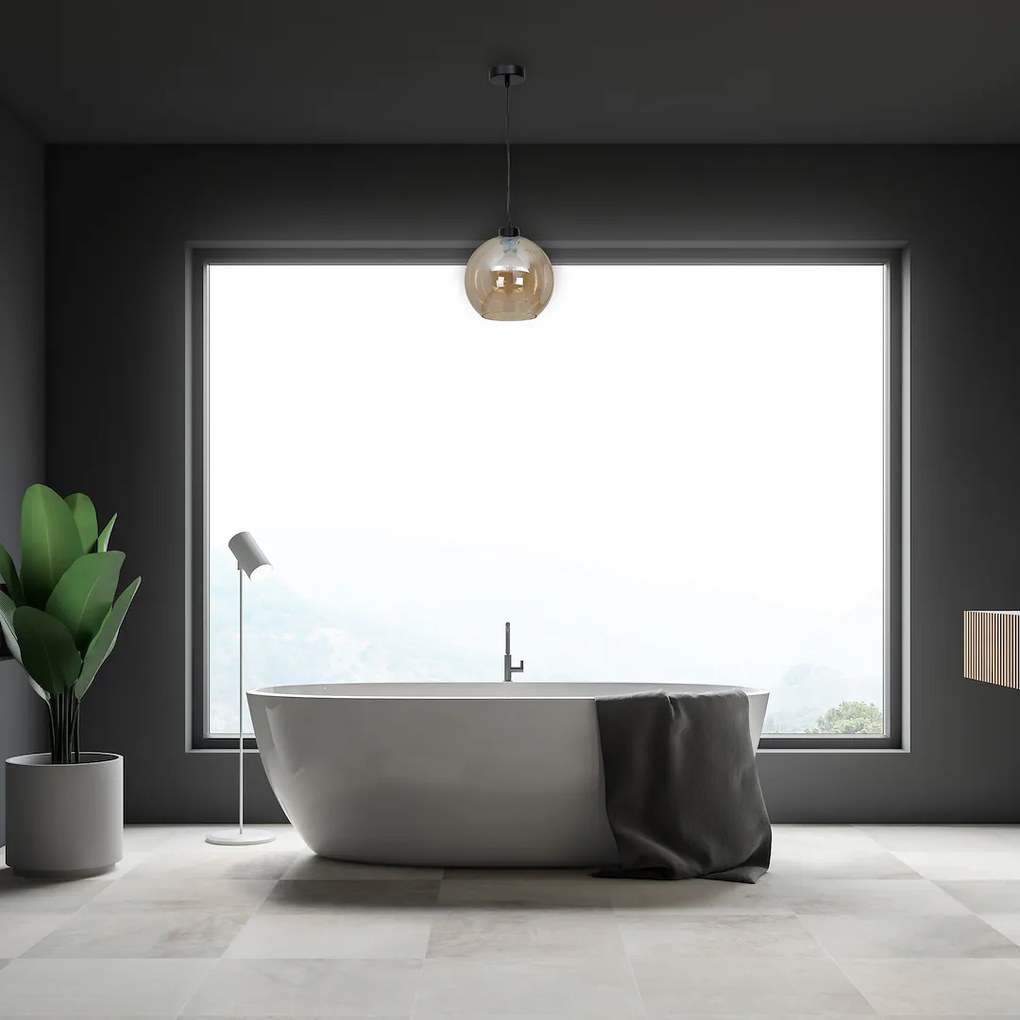 Závesné svietidlo Sofia, 1x jantárové sklenené tienidlo, b