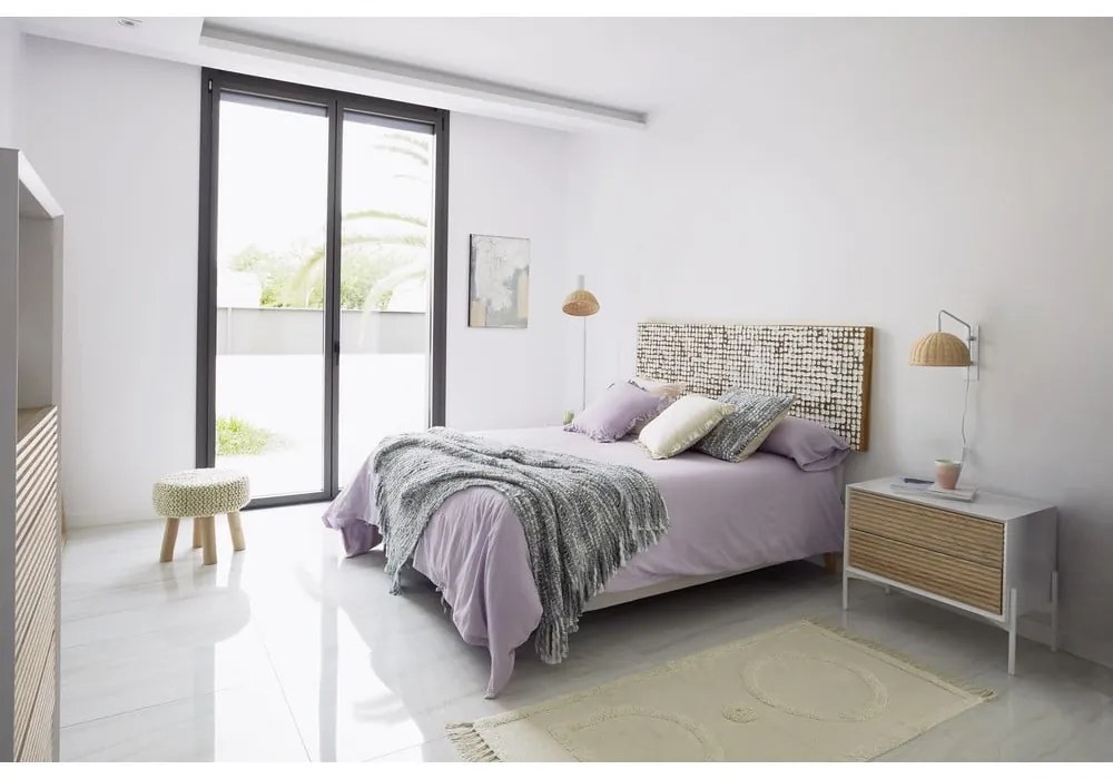Čelo postele z mangového dreva v bielo-prírodnej farbe 174x60 cm Kron - Kave Home