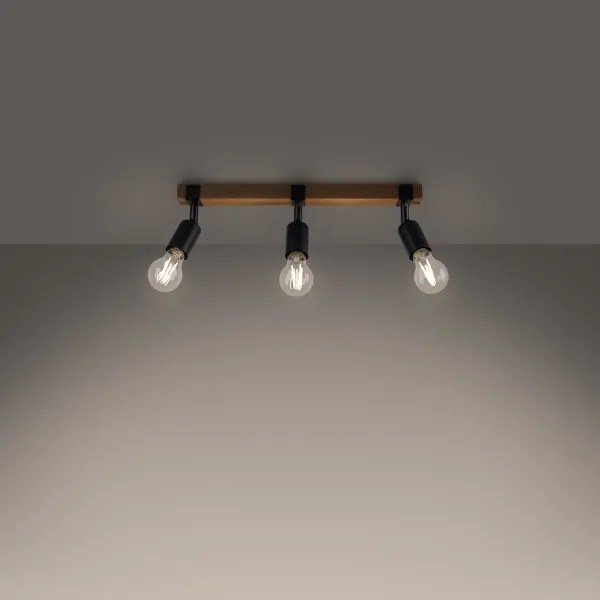 Sollux SL.1297 - Bodové svietidlo ZUCA 3xE27/15W/230V čierna