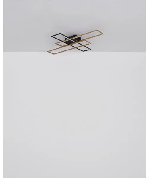Globo 67208-40G -LED Stropné svietidlo DAKARI 40W/230V 3000K 60x80 cm čierna/zlatá