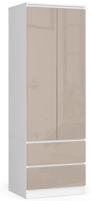 Skriňa STAR S 60 cm 2D 2SZ biela / cappuccino, lesk