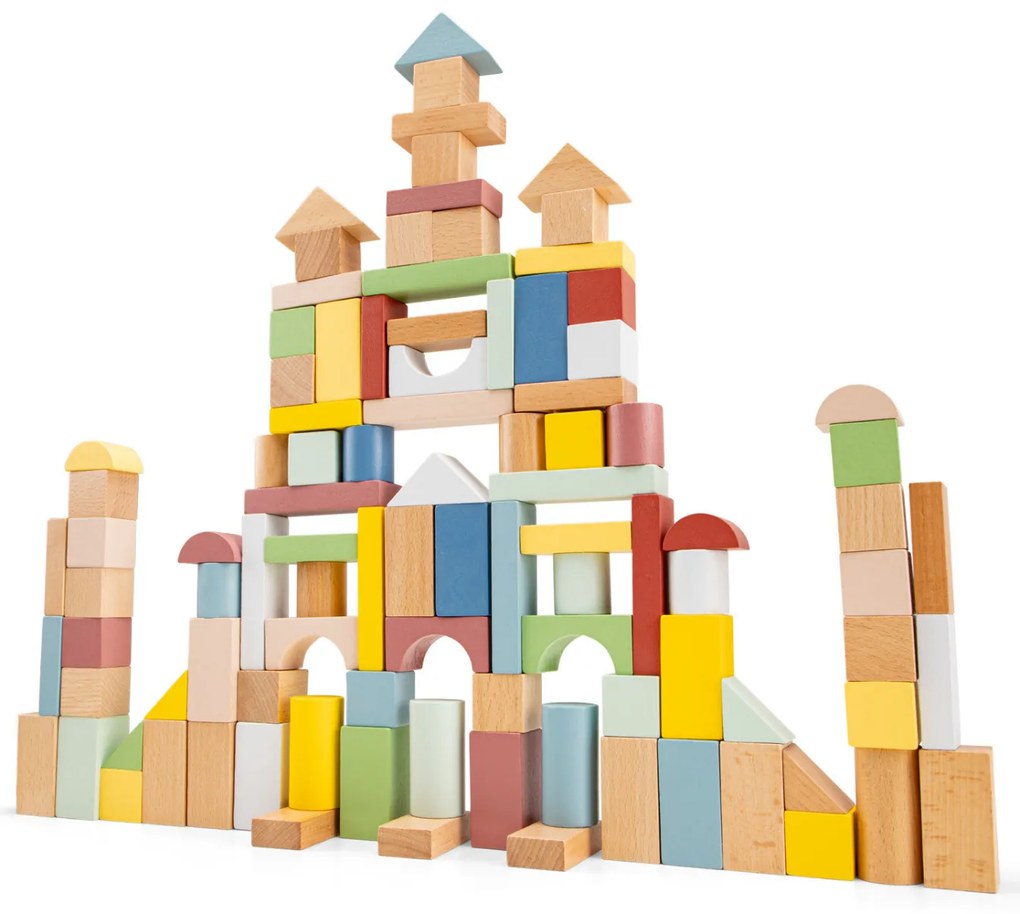 Drevené stavebné kocky - 100 ks