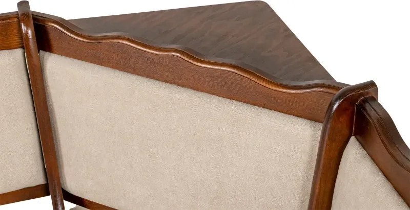 Rohový jedálenský komplet N2, orech / béžová aston 22