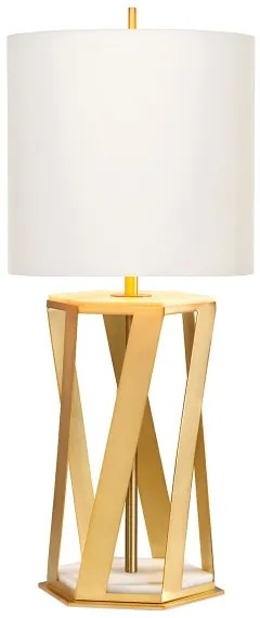 Elstead APOLLO-TL-WHT - Stolná lampa APOLLO 1xE27/60W/230V zlatá/biela