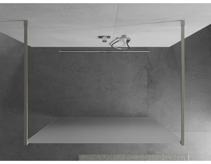 Mexen Kioto, sprchová zástena Walk-In 120 x 200 cm, 8mm sklo námraza, brúsená oceľ profil,  800-120-002-97-30