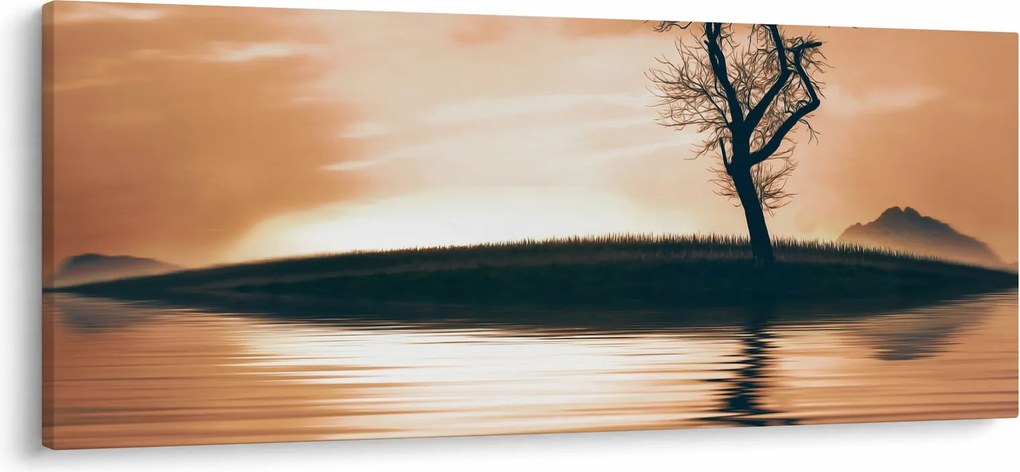 Obraz stromu na ostrove (120x50 cm)