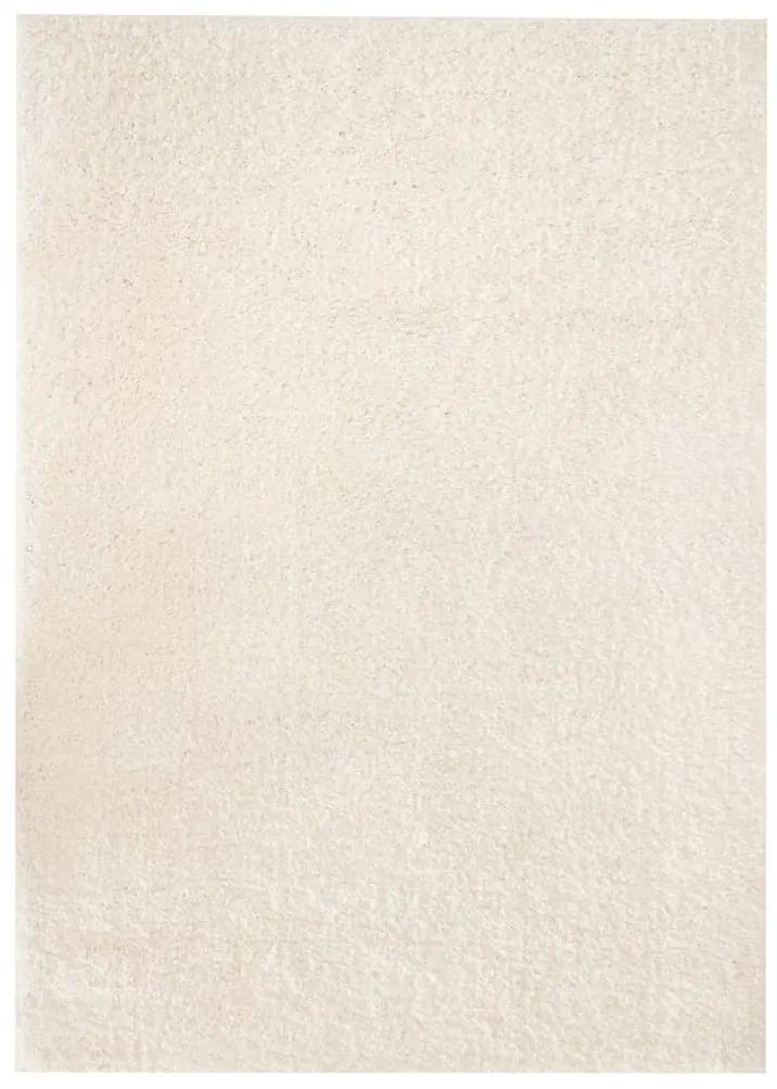 vidaXL Chlpatý koberec, 160x230 cm, krémový