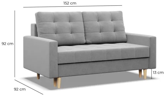 Dvojmiestna pohovka ELMA 2 rozkladacia, sivá