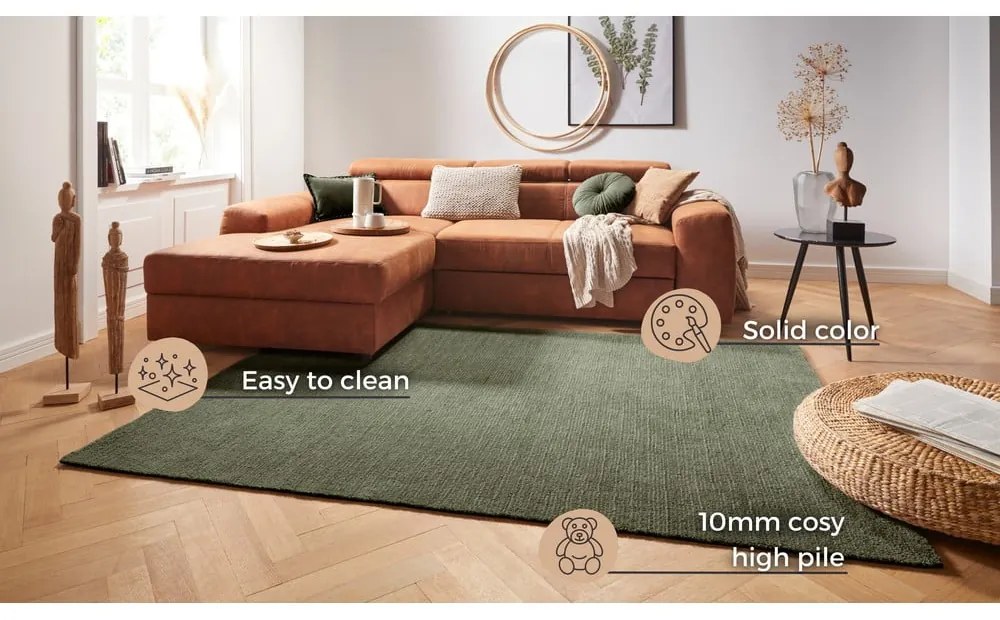 Tmavozelený koberec Mint Rugs Supersoft, 120 x 170 cm