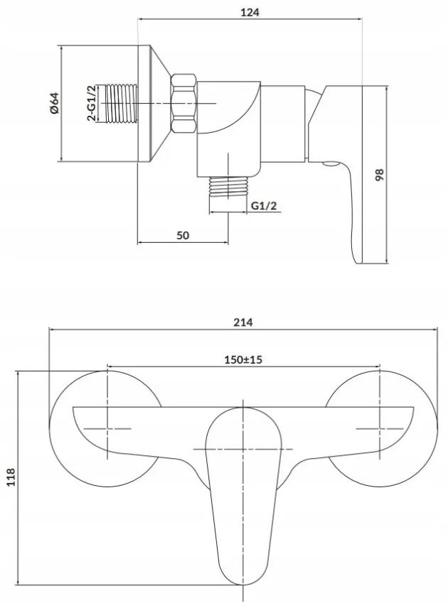 Cersanit Libra - sprchová batéria, chrómová, S951-407