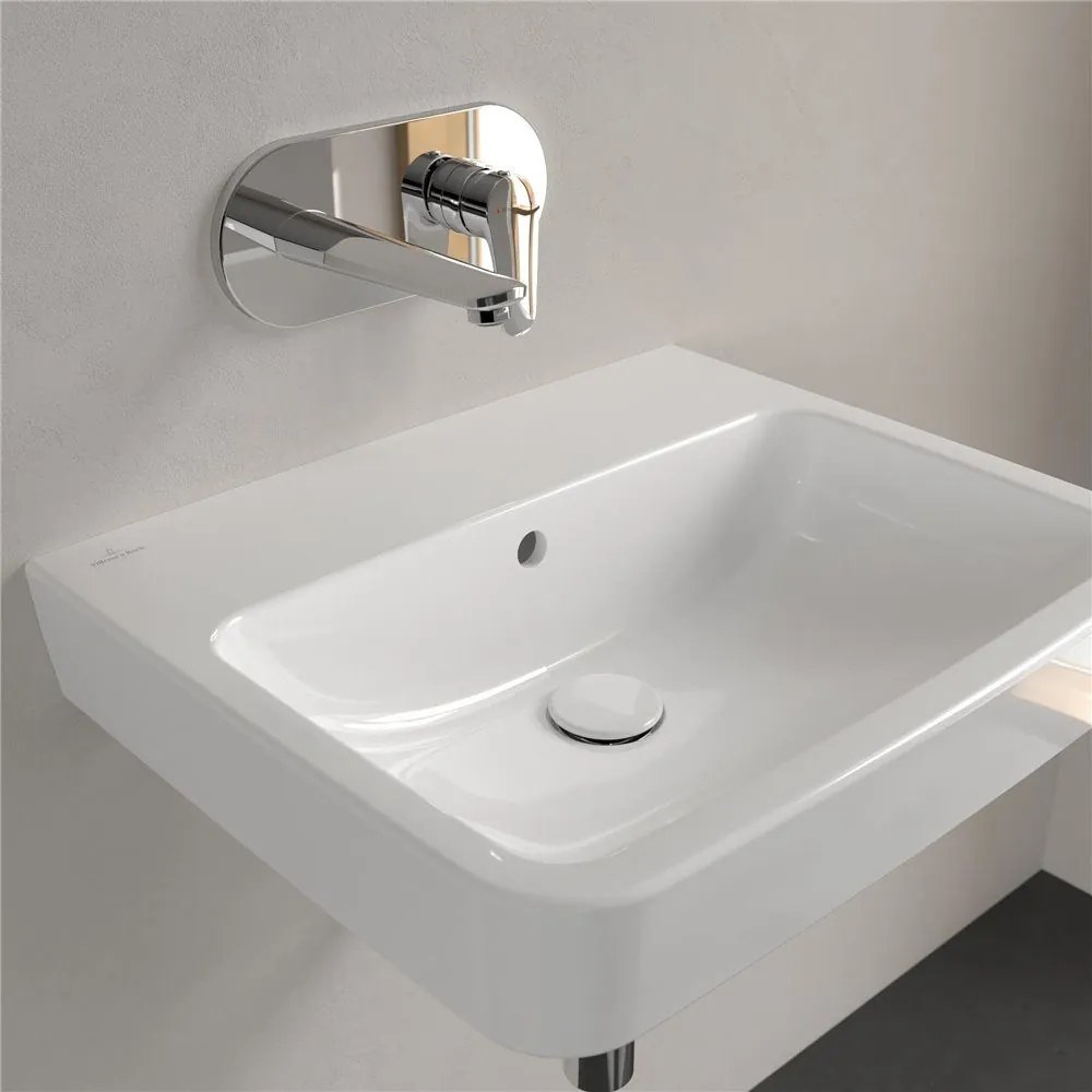 VILLEROY &amp; BOCH O.novo závesné umývadlo bez otvoru (zadná a spodná strana brúsená), s prepadom, 550 x 460 mm, biela alpská, s povrchom CeramicPlus, 4A41MLR1