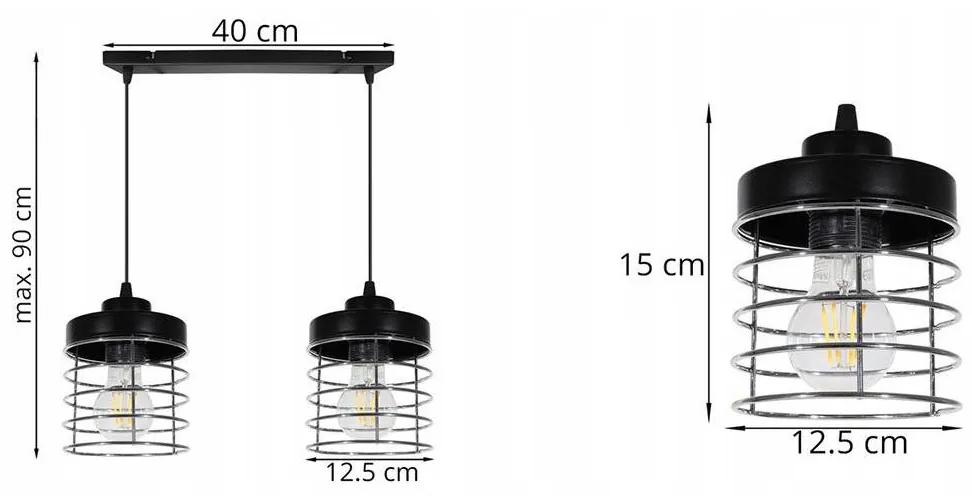Závesné svietidlo Rasti, 2x drôtené tienidlo (výber z 2 farieb), ch