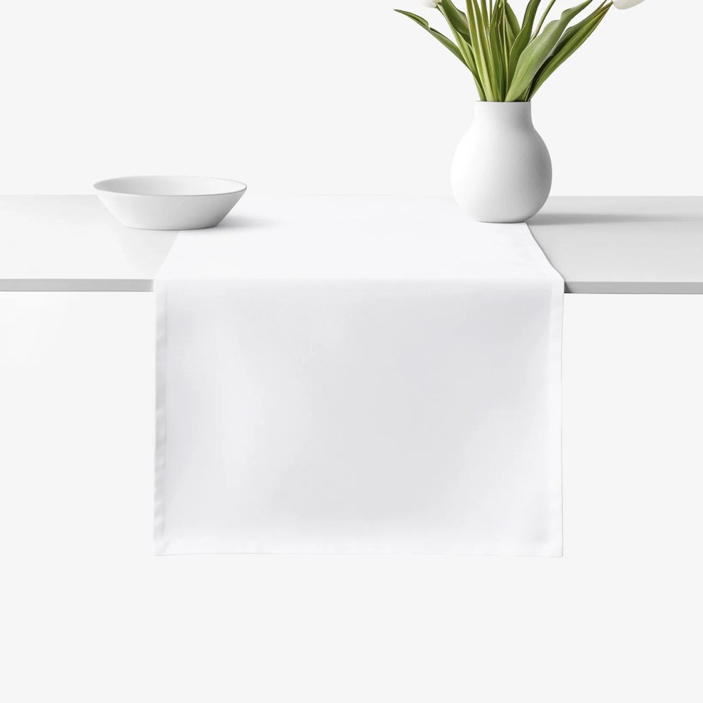 Goldea behúň na stôl 100% bavlnené plátno - biely 35x140 cm