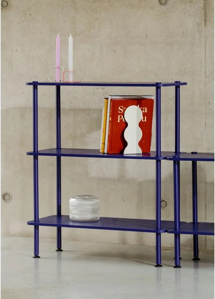 Modrý regál v dekore duba 80x90,5x35 cm Teidi – noo.ma