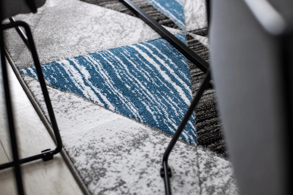 Koberec ALTER Nano trojuholníky, modrý