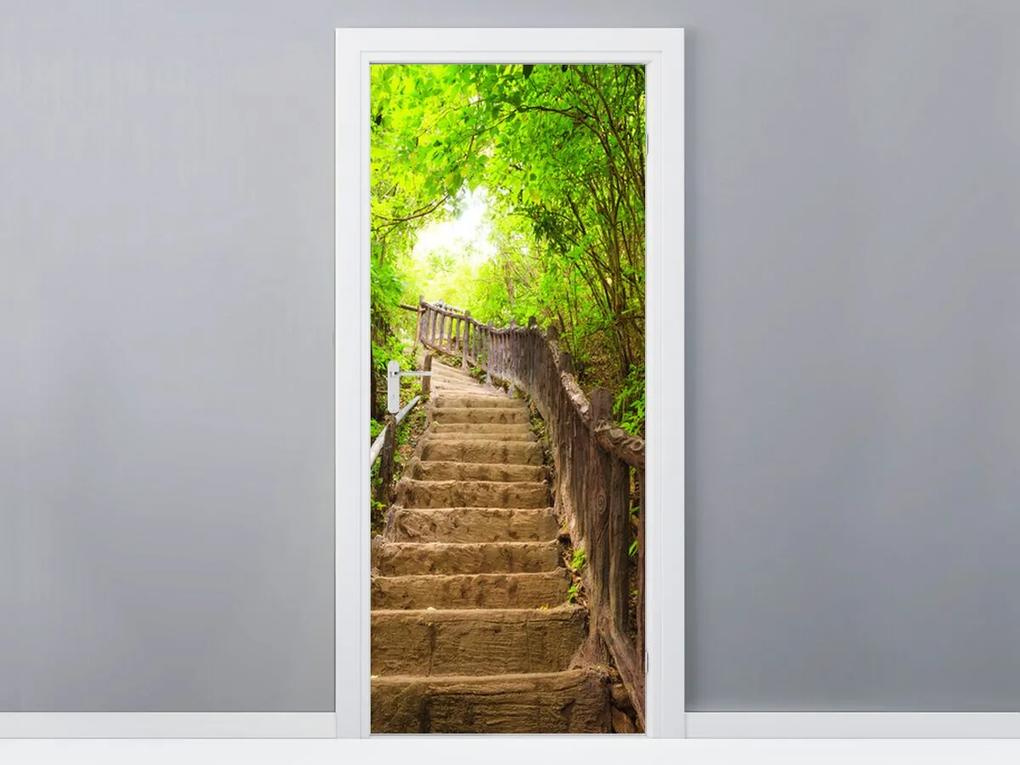 Gario Fototapeta na dvere Staré schodisko v lese Veľkosť: 95 x 205 cm, Materiál: Samolepiaca