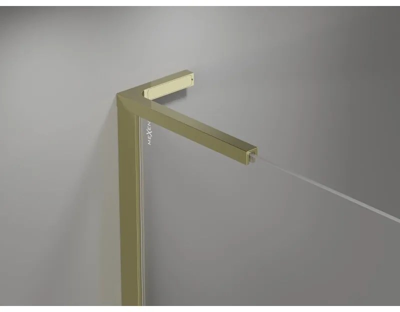 Mexen Mist-H L Duo, 2-krídlový sprchový kút 120 x 110 cm, číre sklo, zlatý lesklý profil, 8A5L-120L-110P-50-00