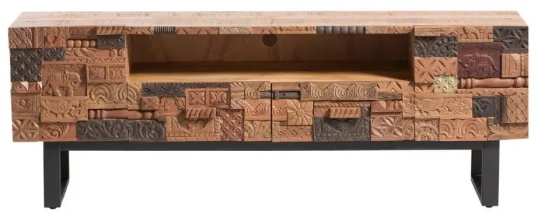 furniture-nabytek.cz - Masívny TV stolík Grónsko z mangového dreva, lakovaný, hnedý – 180×45×65 cm