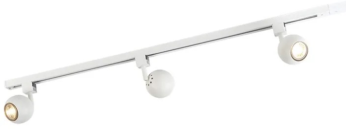 Inteligentný moderný koľajnicový systém biely 1-fázový vrátane 3 Wifi GU10 - Gissi