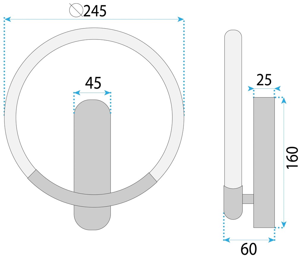 Toolight Toolight, LED nástenné svietidlo 25x29cm, 7W, 3000K, LHJ068-W C, čierna-zlatá matná, OSW-60036