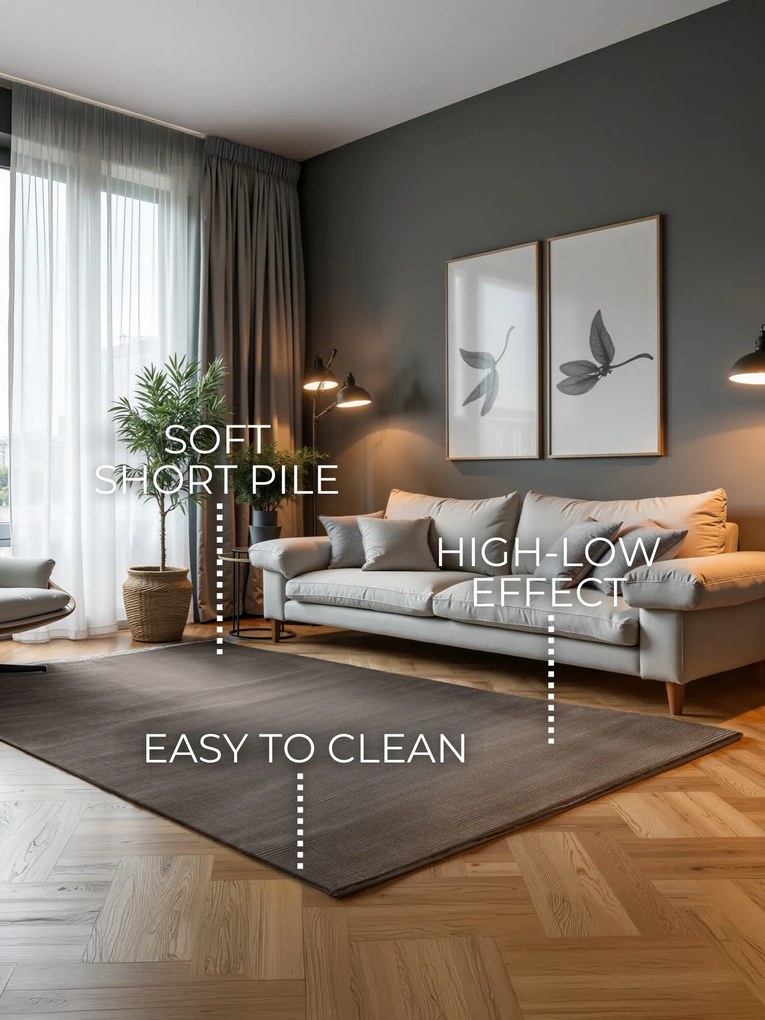 ELLE Decoration, Kusový koberec Perles 106187 Cream Anthracite z kolekcie Elle, 160x235, šedá, obývacia izba