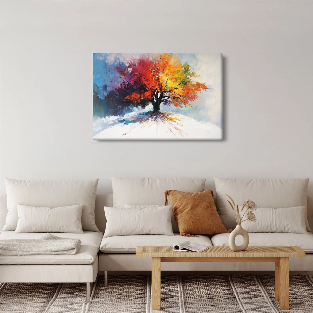 Obraz - Pestrofarebný strom (90x60 cm)