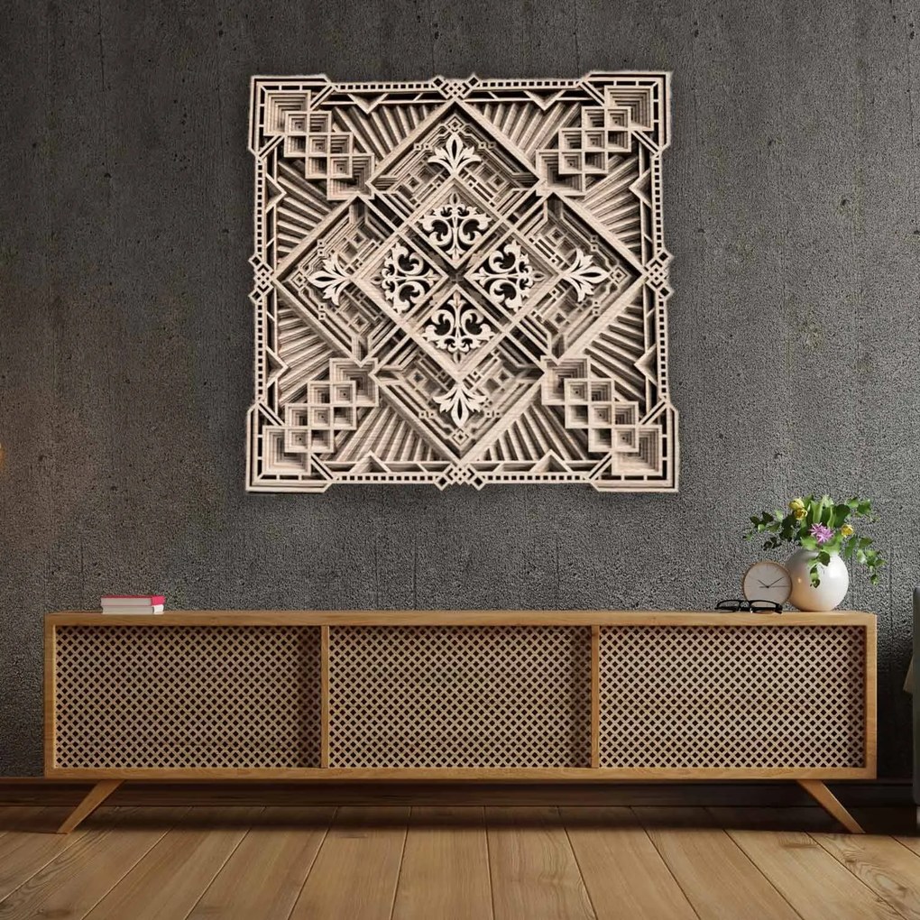 SENTOP | Vyrezávaná drevená 3D mandala na stenu | SENTOP PR0461