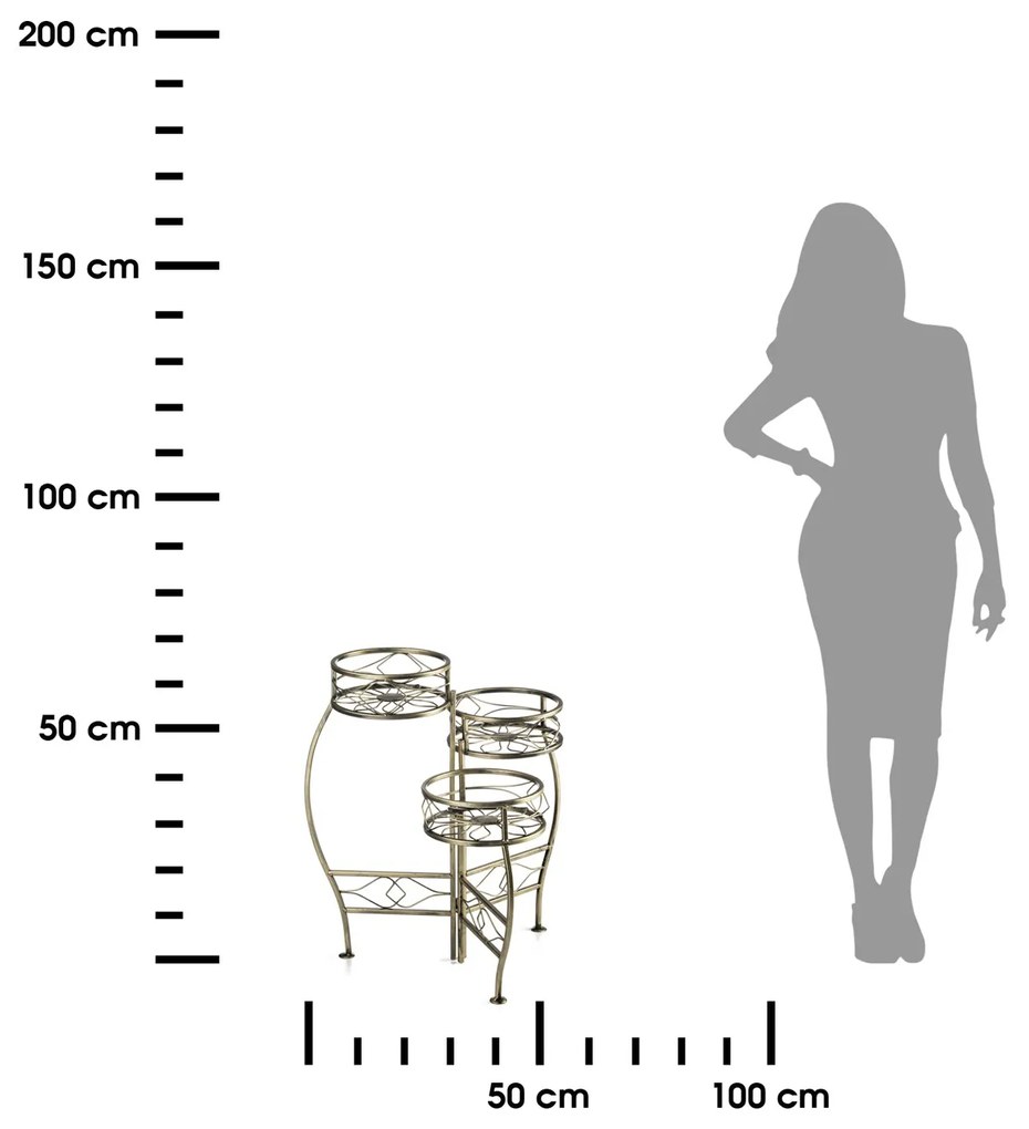 STOJAN NA KVETINÁČ BLOSSOM 62X56X20 CM ZLATÁ