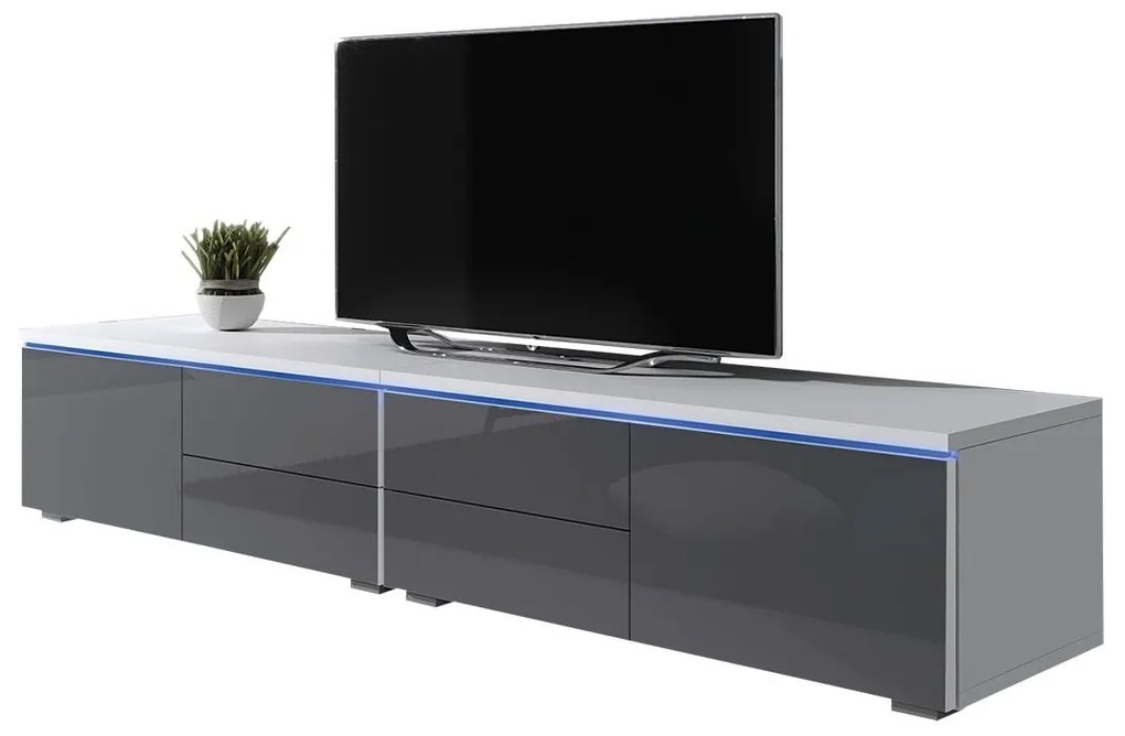 TV stolík Cleo XI Double, Farby: biela / biely lesk
