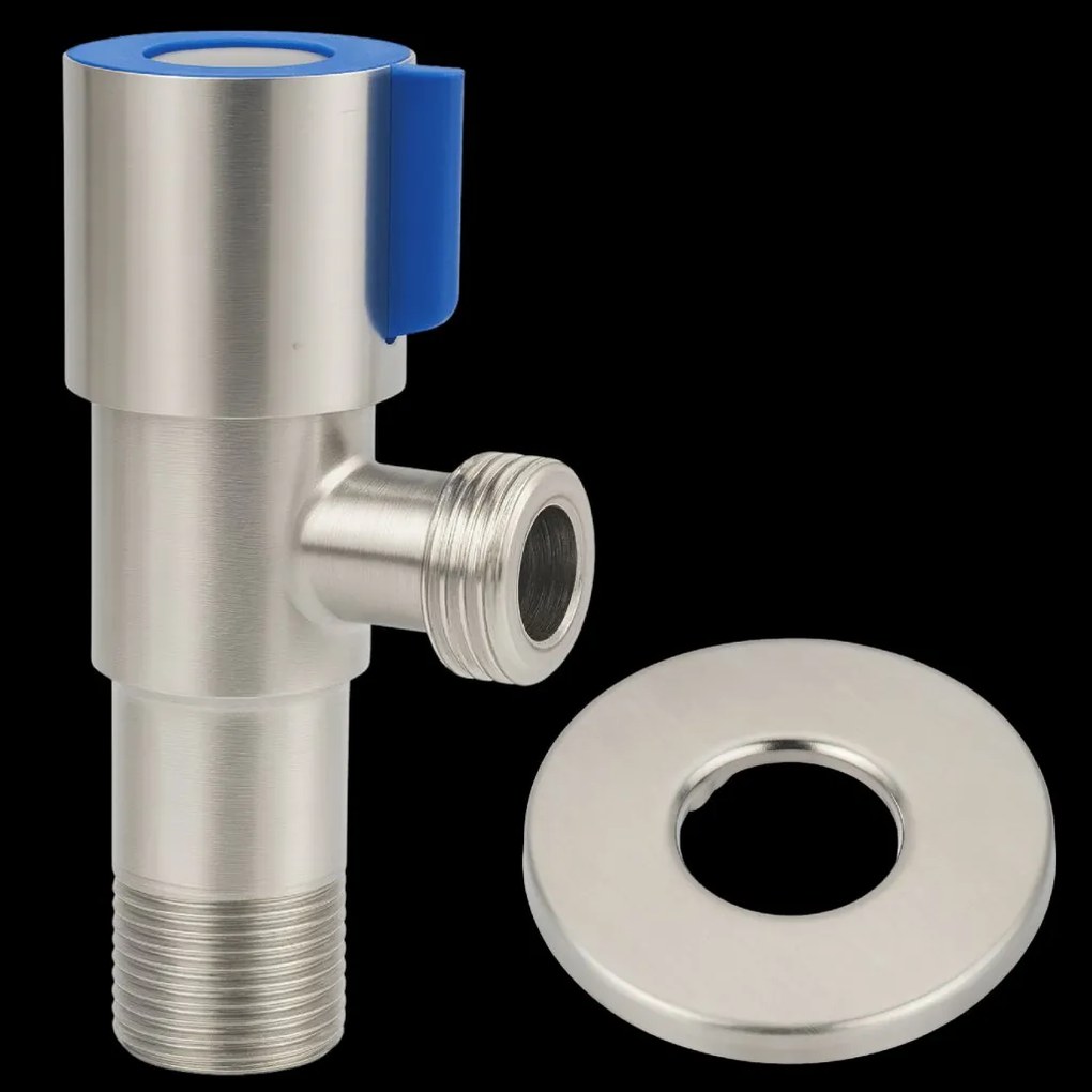 Invena Invena, rohový ventil z nehrdzavejúcej ocele, s keramickou hlavicou, 1/2" × 1/2", modrá, INV-ZW-47-N15-J